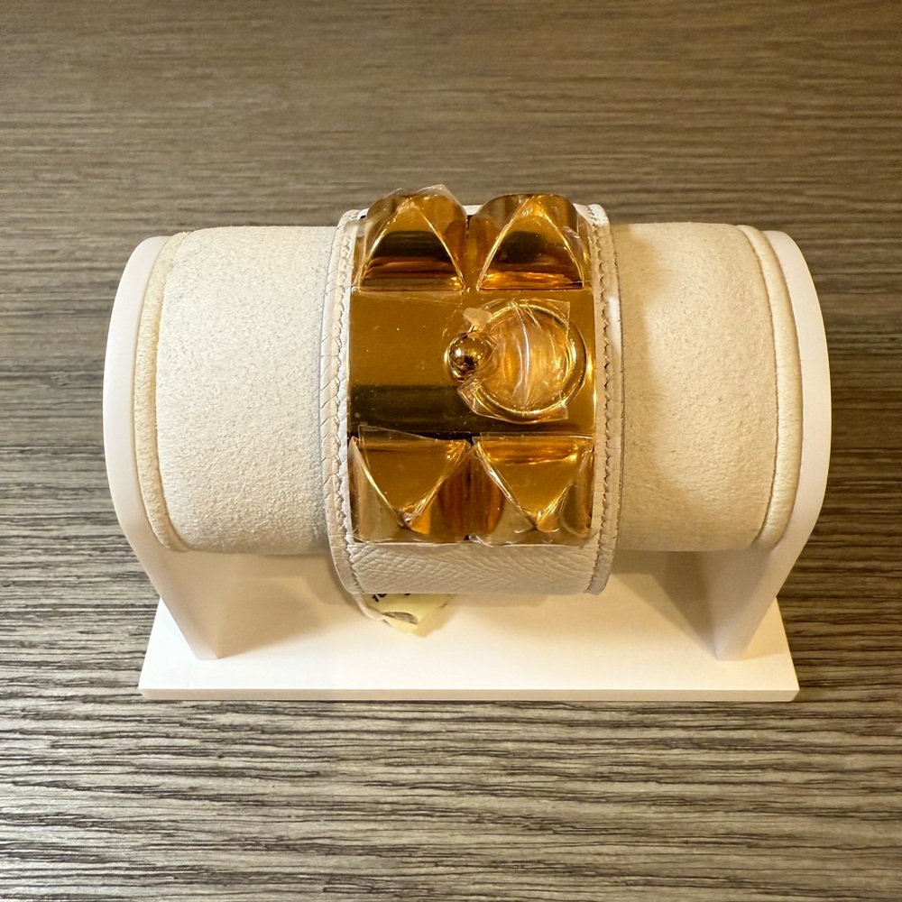 Hermes Collier De Chien CDC White/Gold T3 epsom